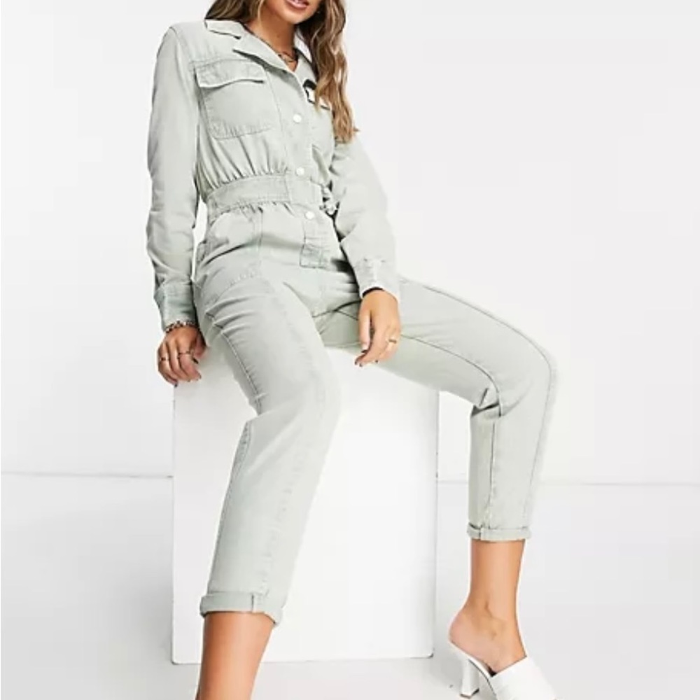 River Island cargo jumpsuit in light green - 6